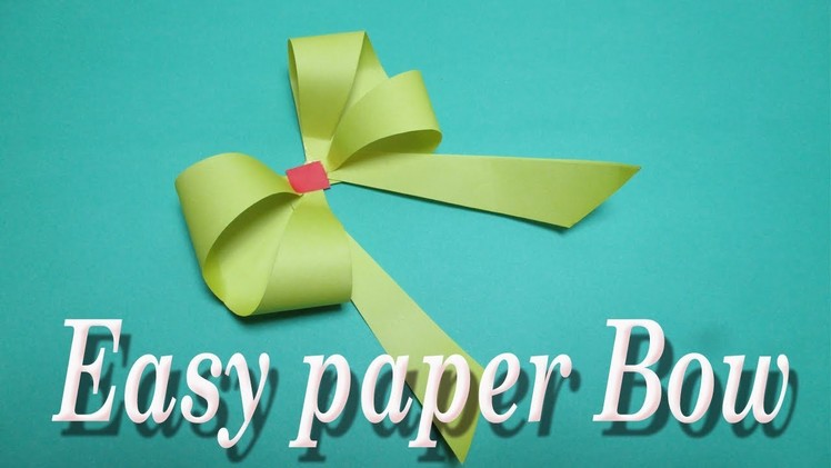 How to make Simple Easy paper Bow.DIY Easy paper bow gift wrap. paper craft.