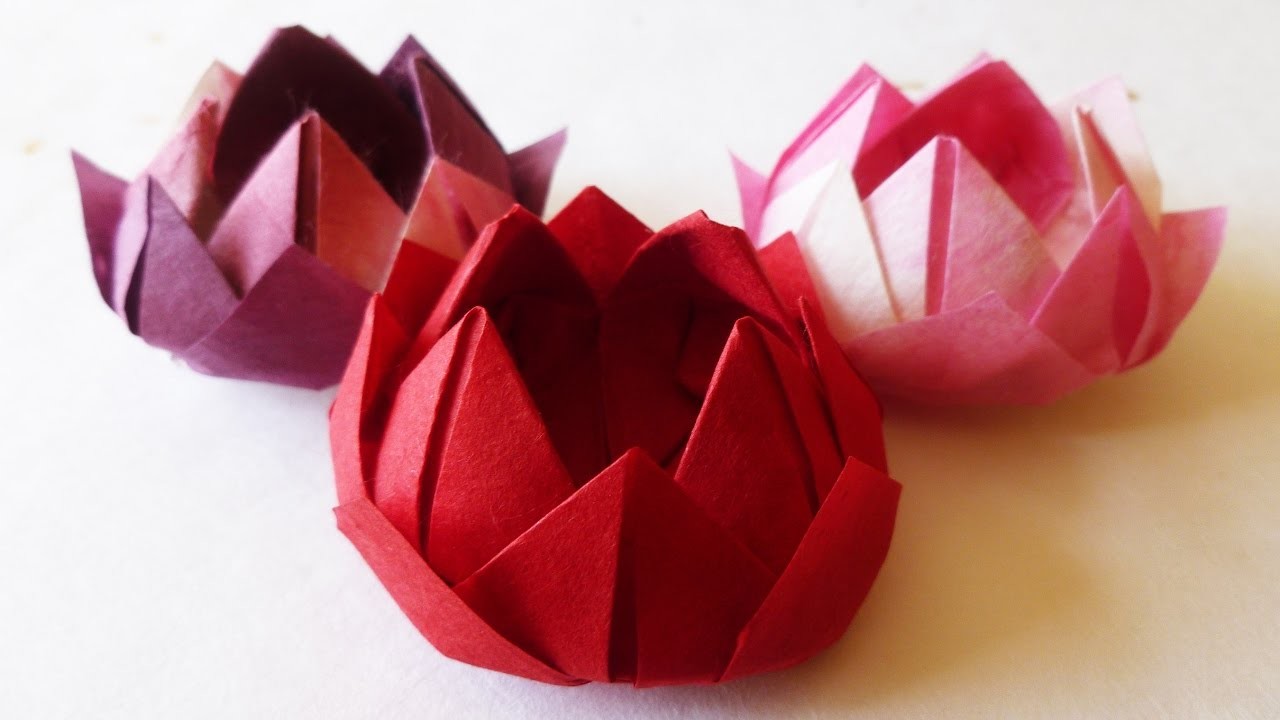 Japanese Traditional Origami WATER LILY, LOTUS FLOWER