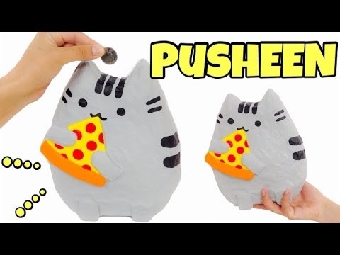 KAWAII CRAFTS:How to make a PUSHEEN money box EASY