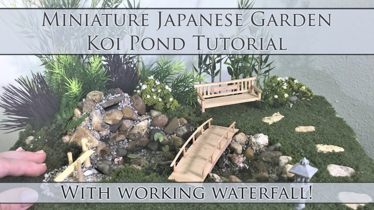 Miniature Japanese Garden Koi Pond Tutorial (waterfall works!) | Dollhouse | How to 1:24 Scale DIY