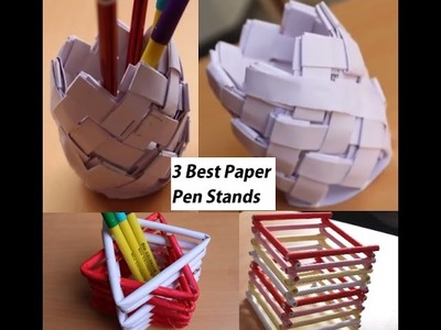 DIY - 3 Best Paper Pen Stand Origami | How To Make 3 Easy Paper Pencil Holder Stand At Home