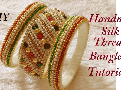 DIY | how to make designer silk thread side bangles | handmade bangles within 5 minutes