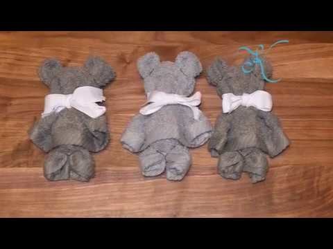 DIY Teddy Bear Washcloth Towel | How To Baby Shower Ideas