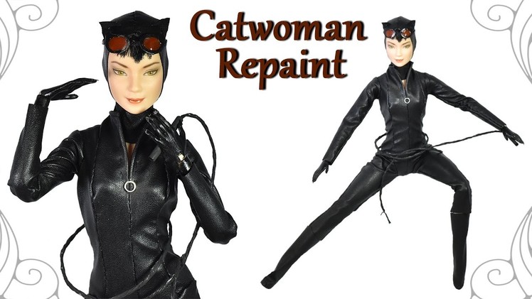 How to: Catwoman inspired Barbie. Doll Repaint Tutorial