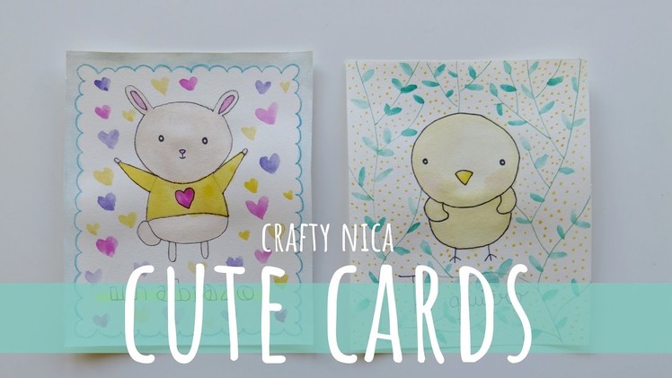HOW TO DRAW A CUTE BUNNY AND A CARTOON CHICKEN (Kawaii animals) ???? MOTHER'S DAY CARD IDEAS
