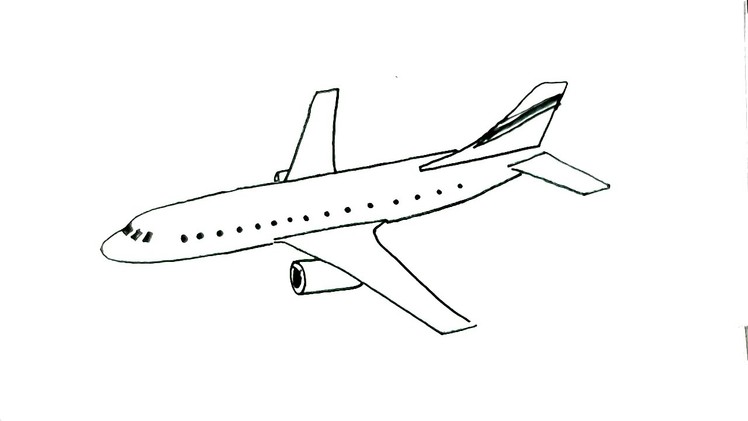 How to draw an aeroplane- in easy steps for children. beginners -plane