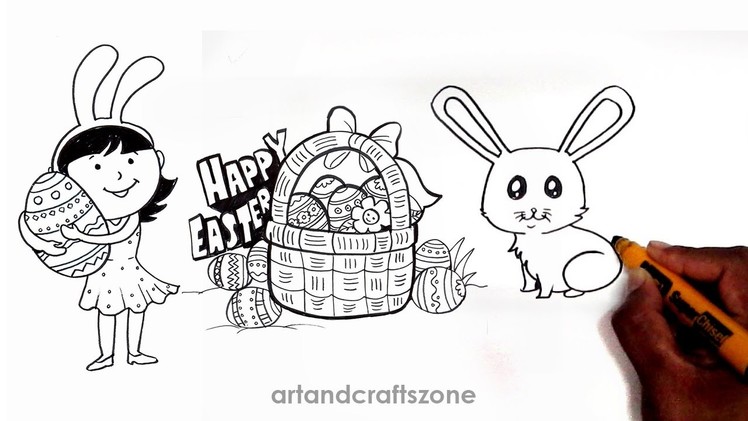 How to draw easter things. Easter drawing ideas.Easter drawings step by step