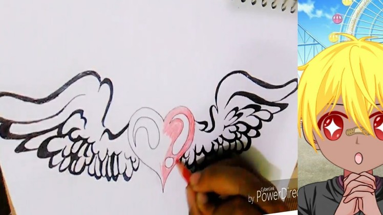 How to Draw Heart With Wings Easy Step By Step In Sketch - So Cute Heart On paper Designs Sketching