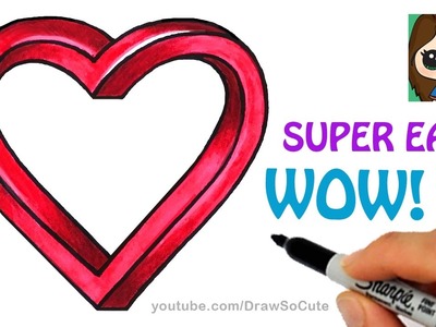 How to Draw Impossible Heart EASY | Optical Illusion Fun
