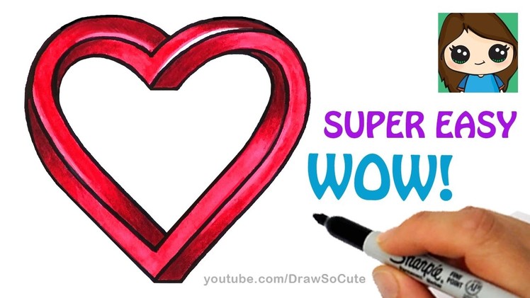 How to Draw Impossible Heart EASY | Optical Illusion Fun