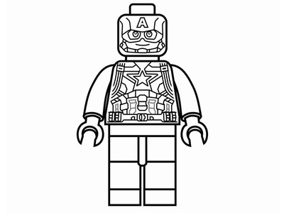 How to draw Lego Captain America - Marvel Superheroes - coloring pages