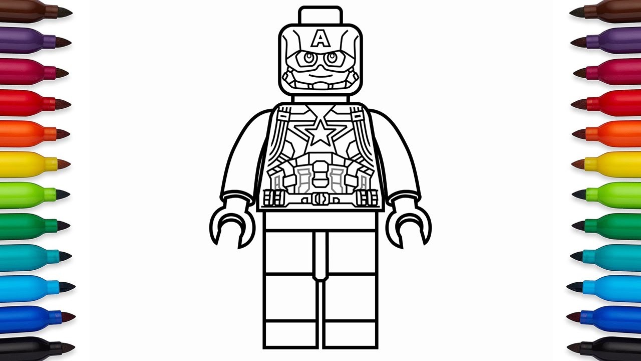 How To Draw Lego Captain America Marvel Superheroes Coloring Pages