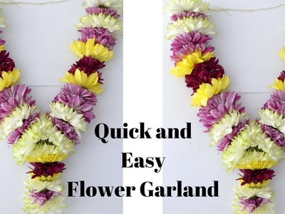 How to make Chrysanthemum Garland? | Easy method to make sevanthi garland | Rainbow Rangoli