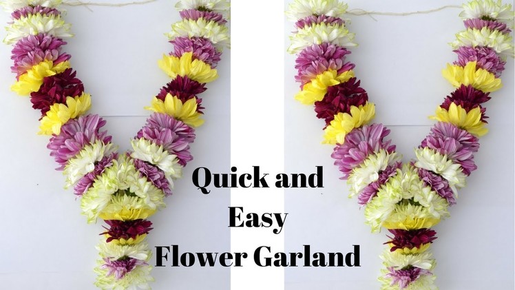 How to make Chrysanthemum Garland? | Easy method to make sevanthi garland | Rainbow Rangoli