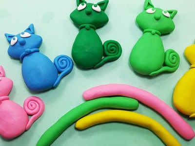 How To Make Cute Clay Kitty For Kids,  Tutorial Clay Toys Making For Kids
