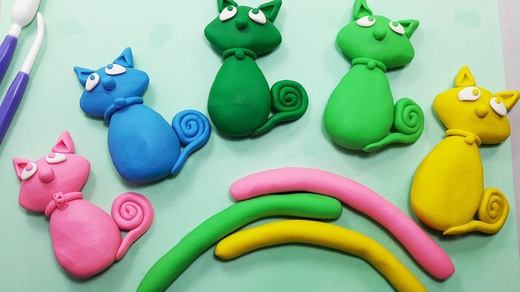 How To Make Cute Clay Kitty For Kids,  Tutorial Clay Toys Making For Kids