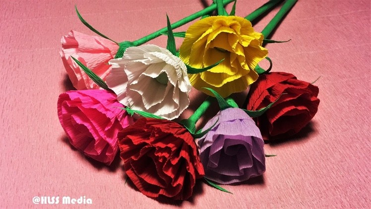 How to make easy origami rose paper| beautiful rose crepe paper flower making tutorials| paper craft