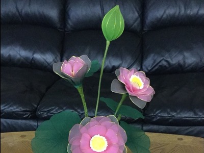 How to make nylon stocking flowers- Lotus
