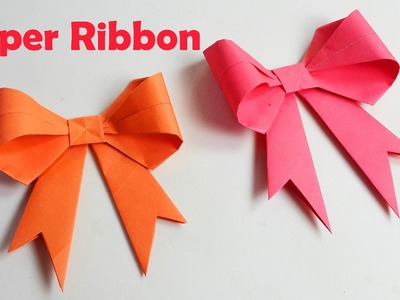 How to make paper Ribbon - How to fold a paper Bow - Easy origami Bow.Ribbons  - Origami Crafts