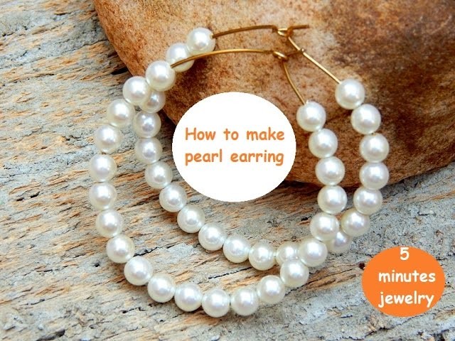 How to make Pearl hook earring: 5 minutes jewelry