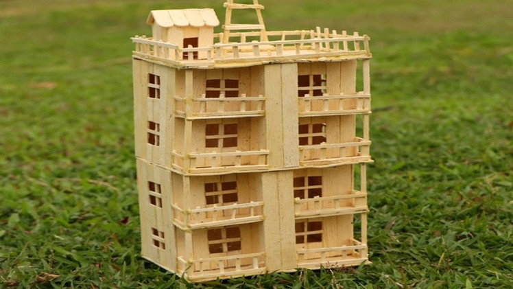 How to Make Popsicle Stick House - Building Popsicle Mansion