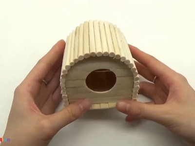 How to Make Popsicle Stick House for Hamster - House for Mini Pet
