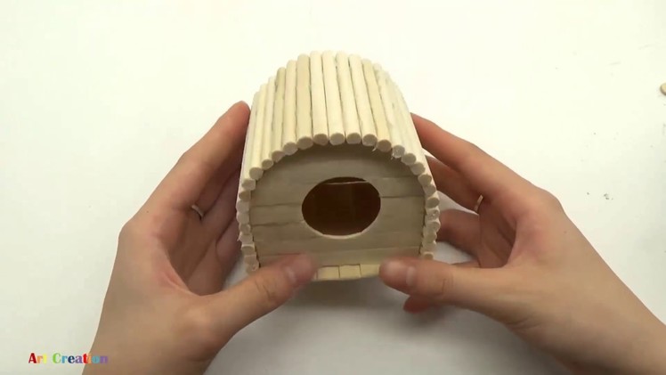 How to Make Popsicle Stick House for Hamster - House for Mini Pet