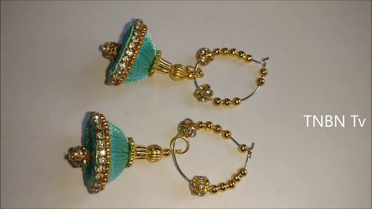 How to make silk thread jhumkas | indian silk thread bangles, silk thread earrings,simple life hacks