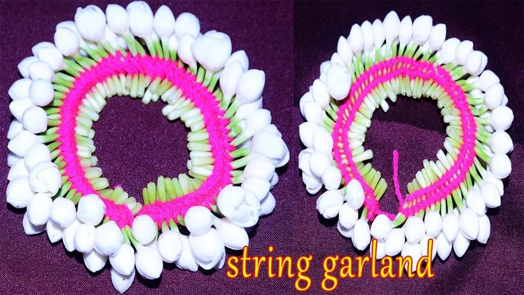 How To Make String Garland Nanthiya vattai Flowers|Bridal Wedding String Grland MAking Video Youtube