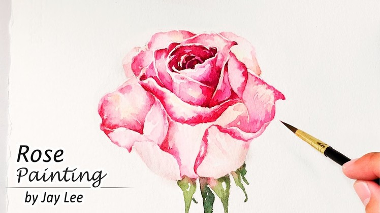 How to Paint a Rose in Watercolor | Painting Flowers Tutorial