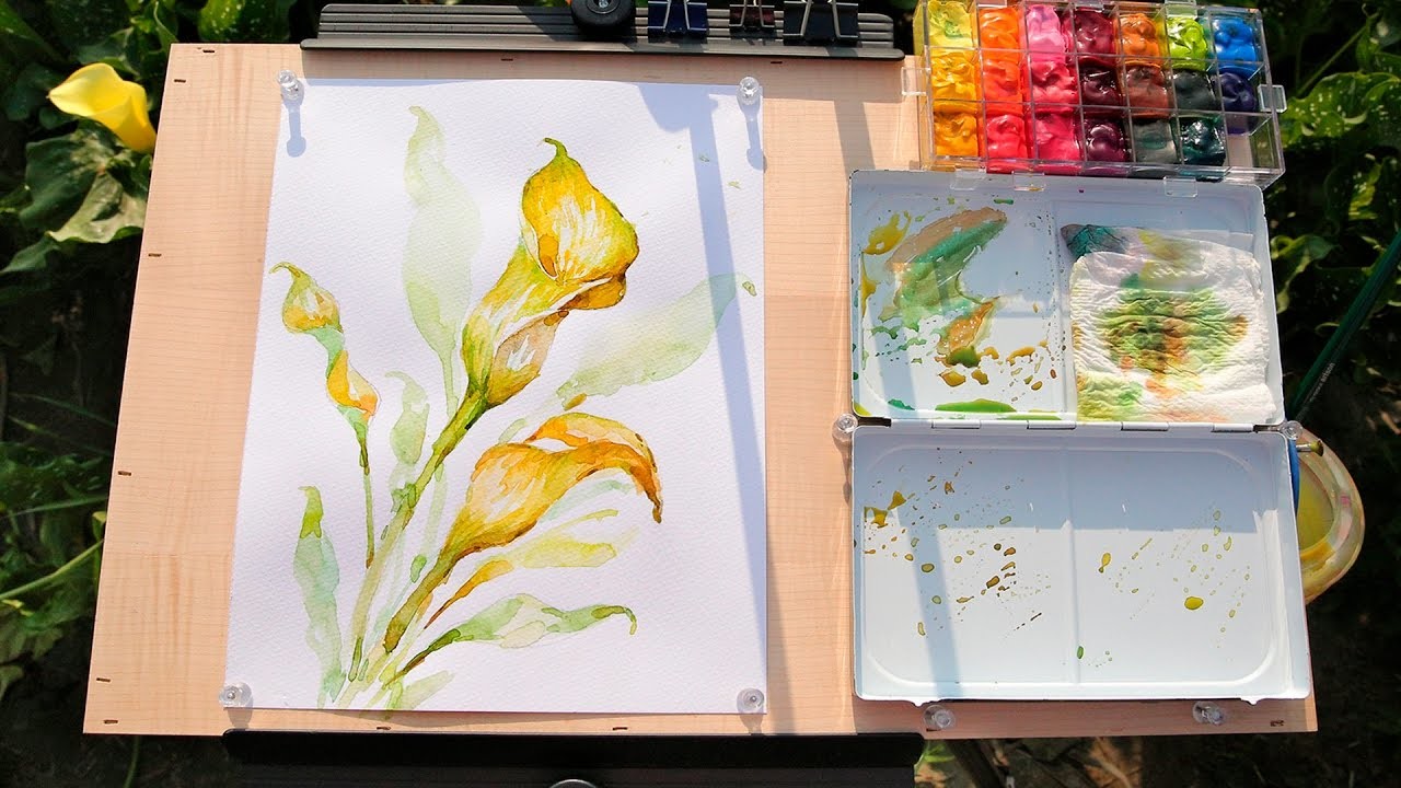 How to Paint Calla Lilies in Watercolor