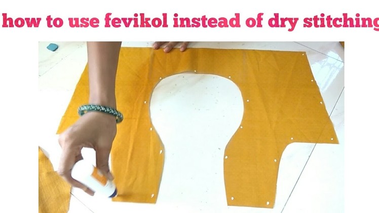 How to use fevicol instead of dry stiching