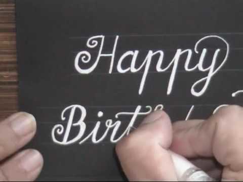 How to write cursive fancy letters - happy birthday card