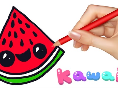 Kawaii Food - How to Draw Food - Watermelon Slice