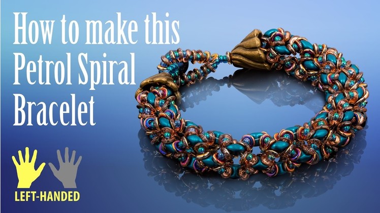 Left-handed ★ How to make this petrol spiral bracelet | Seed Beads