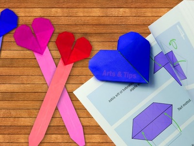 Make a Simple & Easy Origami Heart Paper Bookmark ❤ Origami Tutorial