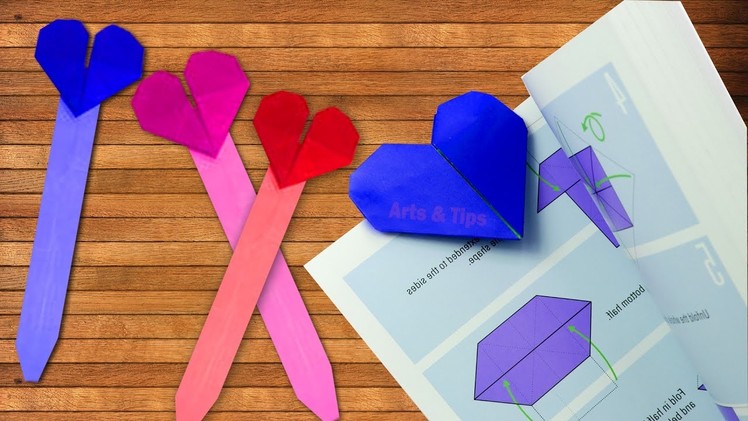 Make a Simple & Easy Origami Heart Paper Bookmark ❤ Origami Tutorial