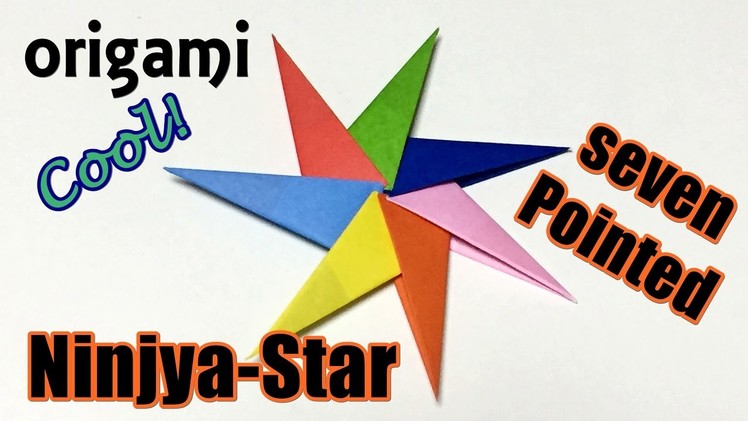 Ninja Star origami instructions easy but cool | How to make a paper 7 pointed Syuriken Ninjya star