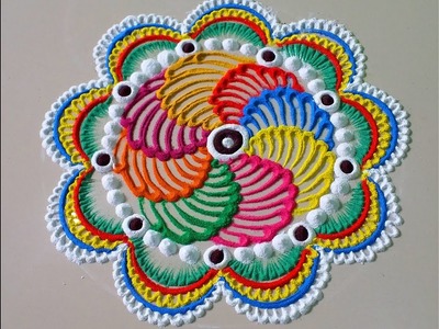 Beautiful innovative multicolor rangoli  design.by DEEPIKA PANT