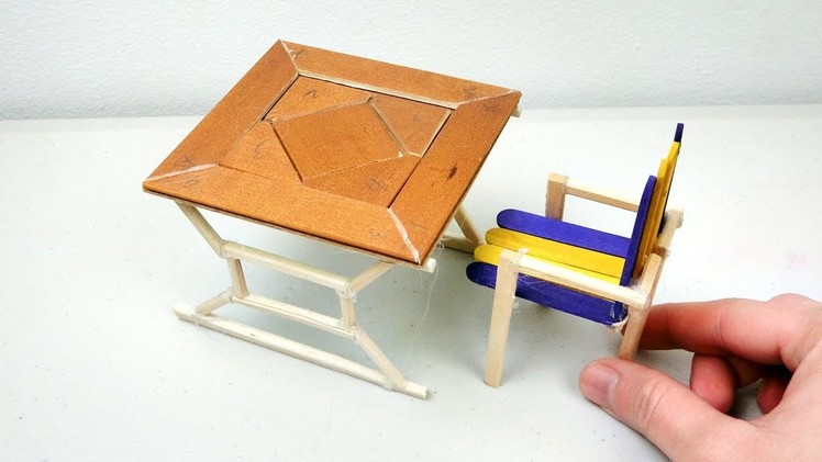 DIY Miniature Wooden Table & Chair #2 - Simple & Easy Craft ideas