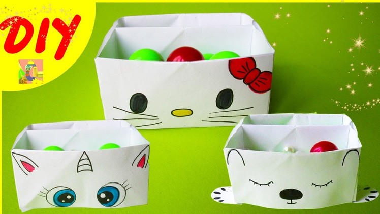 DIY Origami Box Kawaii | Organizer Hello Kitty, My Little Pony, White Bear