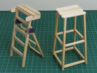 Easy Crafts - Miniature Foldable Ladder & Barstool Chair from Chopsticks