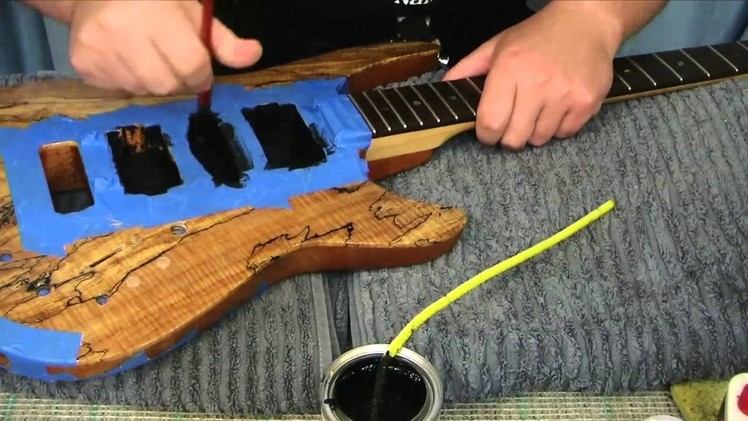 Electric Guitar Shielding with Conductive Paint and Copper Tape
