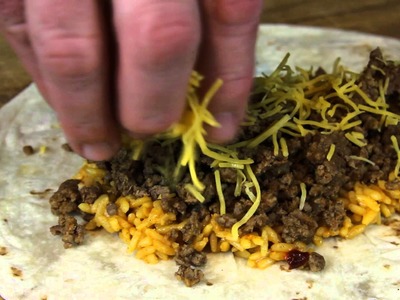 Ground Beef Burrito Recipe Using Rice & Cheese : Tacos & Burritos