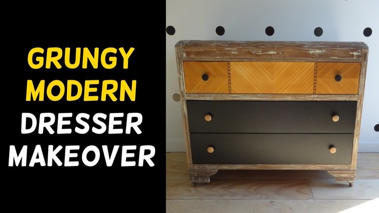 Grungy Modern Dresser Makeover!