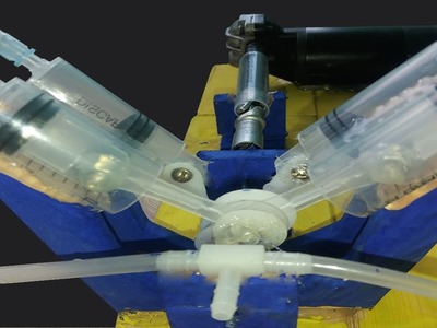 How to make a powerful air compressor V4 using a syringe.
