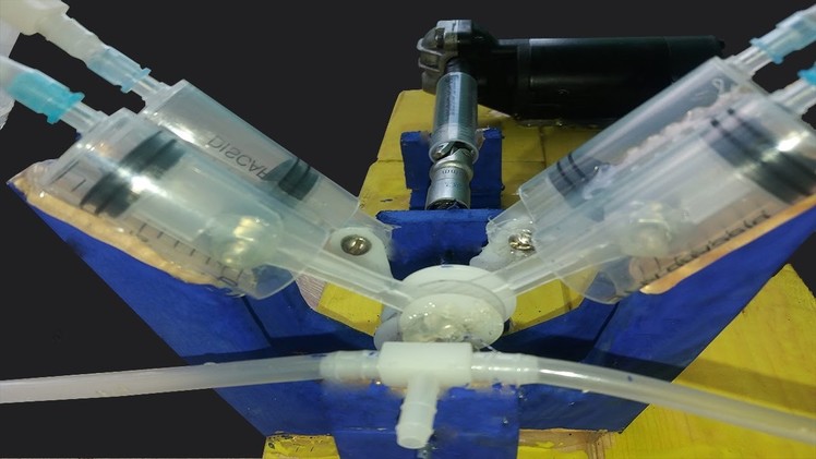 How to make a powerful air compressor V4 using a syringe.