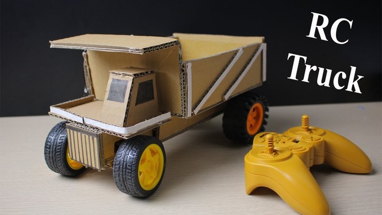 How to make a Rc Truck at home - Car Remote Control using Cardboard (Electric Truck)