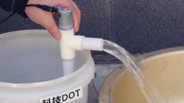 How to Make a Water PUMP 用水管和马达制作12V抽水机水泵