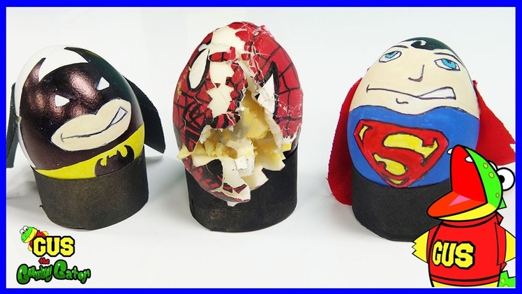 How To Make SuperHero Eggs Spiderman Batman Superman for Kids! Learn Colors Surprise Toys Playtime